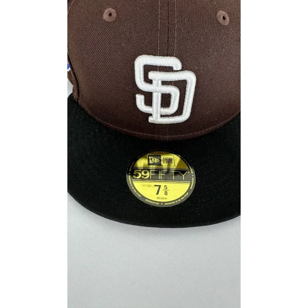 New Era X Billion Creation Mens 59FIFTY San Diego Padres Fitted Hat Brown 7 5/8